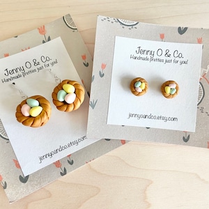Easter Nest Earrings, Bird Nest Earrings, Pastel Nest Earrings, Birds Nest Earrings, Egg Nest Earrings, Egg Nest Studs, Bird Nest Studs