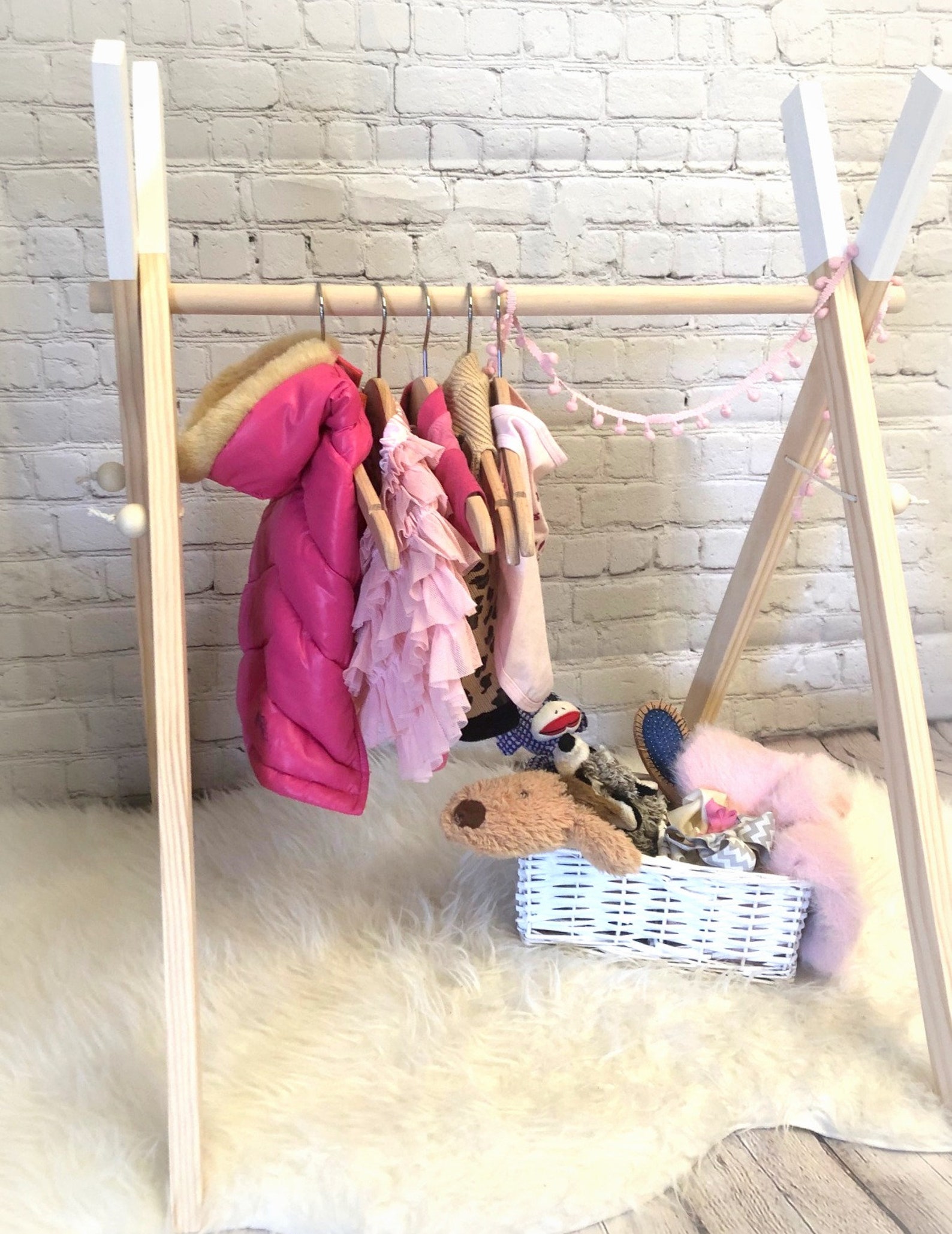 Dog Clothing Rack Mini Wooden Wardrobe Storage Pet Etsy