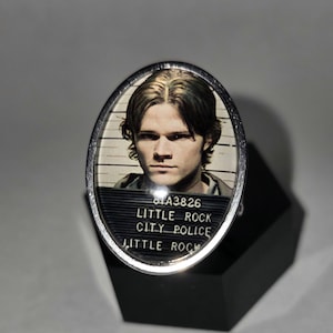 Sam Winchester mugshot inspired Supernatural Ring