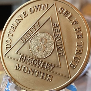 1 2 3 4 5 6 7 8 9 10 or 11 Month AA Medallion Large 1.5 Heavy Premium Bronze Sobriety Chip image 5