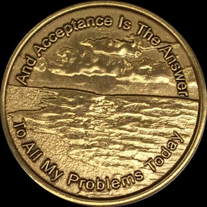 Bulk Lot of 10 Coins Acceptance Is The Answer Beach Sunrise Bronze AA Medallion Chip Page 449 417