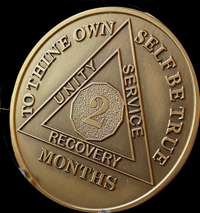 1 2 3 4 5 6 7 8 9 10 or 11 Month AA Medallion Large 1.5 Heavy Premium Bronze Sobriety Chip image 6