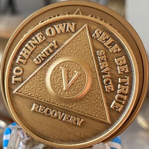 1 2 3 4 5 6 7 8 9 10 or 11 Month AA Medallion Large 1.5 Heavy Premium Bronze Sobriety Chip image 3