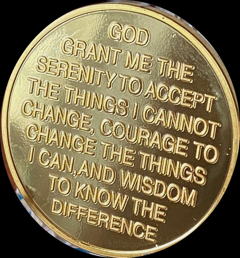 Praying Hands One Day at A Time Black Gold Tone Serenity Prayer ...