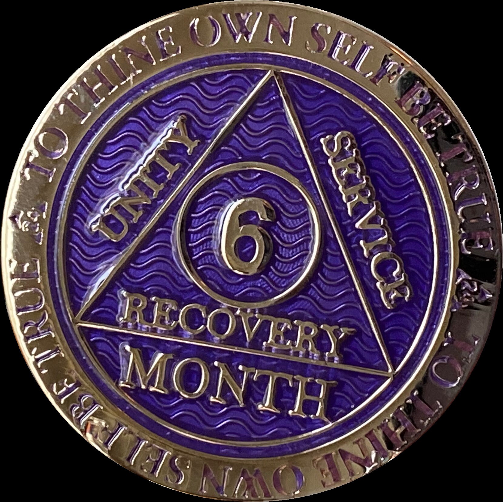 4 Jahre AA Nüchternheits-Medaille In Glitzer Aqua Türkis Mit Gold & Silber – 33 Mm, 3 Mm Dick, Mit Gelassenheitsgebet