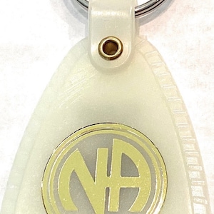 NA 1 Year Clean Time Keytag Glow White Color 1 Year Keychain