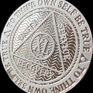 40 Year AA Medallion .999 Fine Silver Mirror Finish Sobriety Chip
