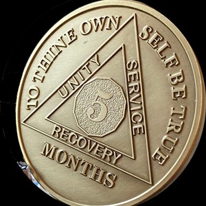 1 2 3 4 5 6 7 8 9 10 or 11 Month AA Medallion Large 1.5 Heavy Premium Bronze Sobriety Chip image 7