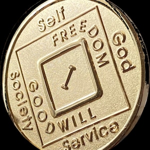 1 Year NA Medallion Highly Polished Narcotics Anonymous Clean Time Chip