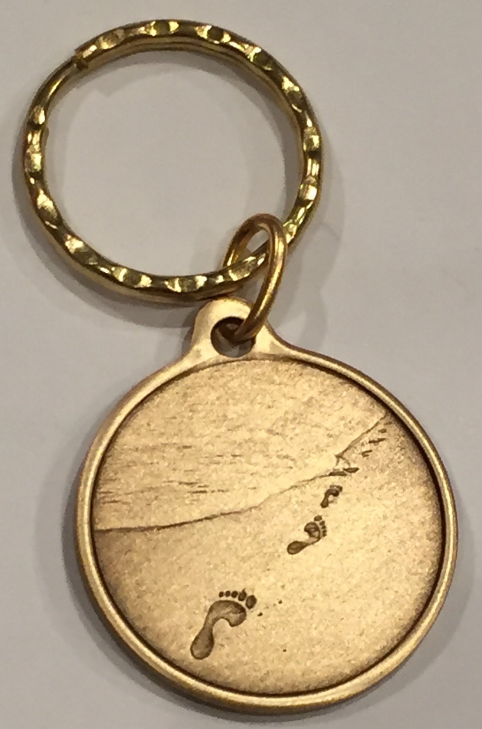 Foot Prints in the Sand Bronze Keychain Footprints Key Chain Etsy