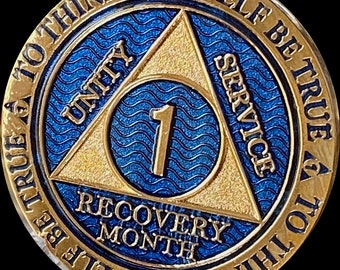 AA Sobriety Medallion - Bronze Serenity Prayer Token (Choose Your Month 1-18)