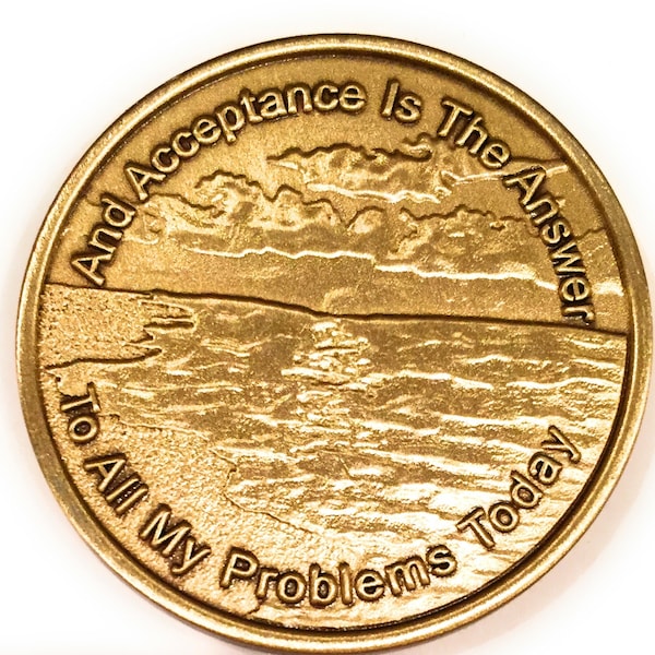 Acceptance Is The Answer Beach Sunrise Bronze AA Medallion Chip Page 449 417