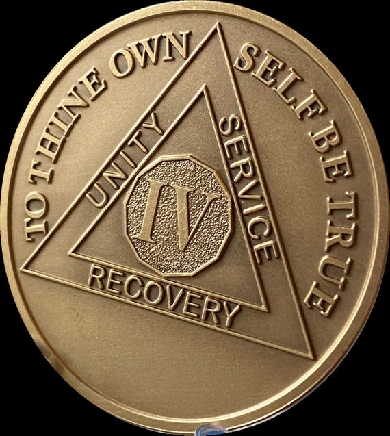 thumbnail image 2 of 41 Year AA Sobriety Medallion - Bronze Recovery Chip With Serenity Prayer 2 of 11