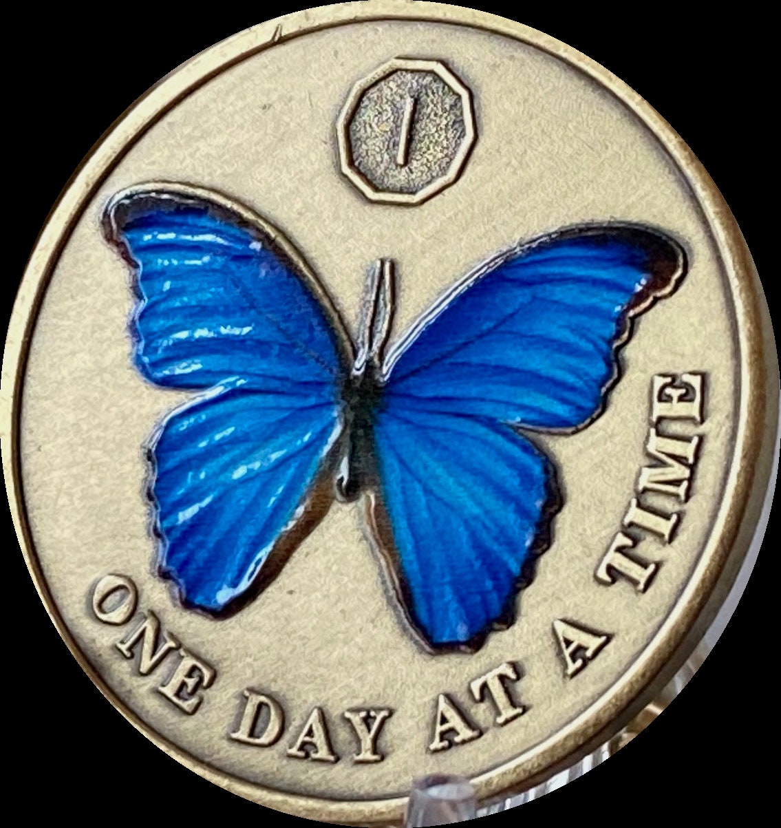 1 2 3 4 5 6 7 8 9 または 10 年 カラー ブルー バタフライ 一日一日 メダリオン 静けさ 祈り ブロンズ チップ - Etsy  日本
