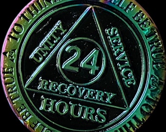 24-godzinny medalion AA Reflex Rainbow Plated Sobrient Chip