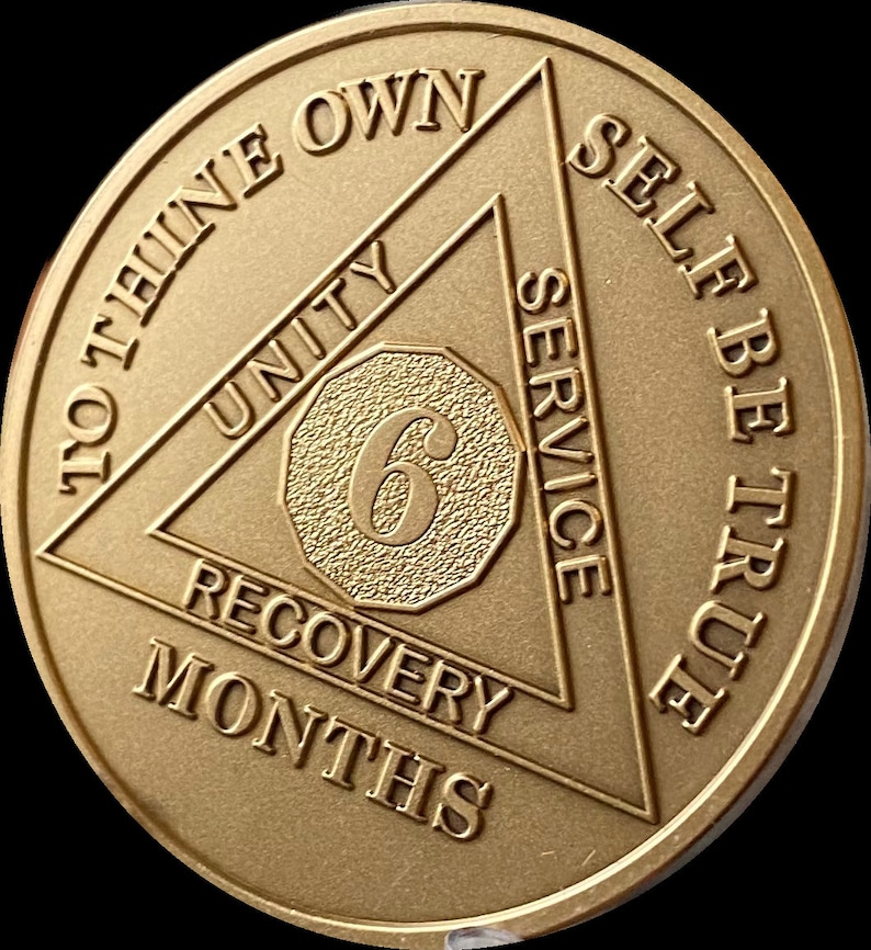 1 2 3 4 5 6 7 8 9 10 or 11 Month AA Medallion Large 1.5 Heavy Premium Bronze Sobriety Chip image 4