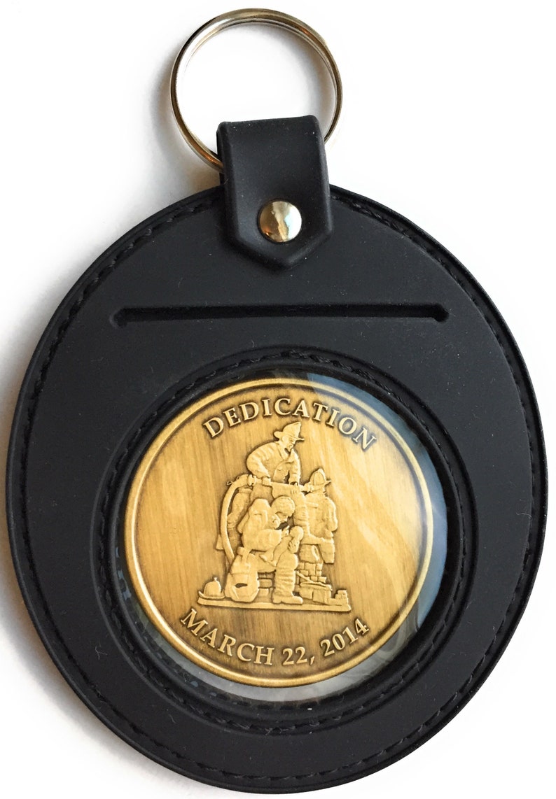 Large Universal Challenge Coin Holder Keychain Black Soft Etsy
