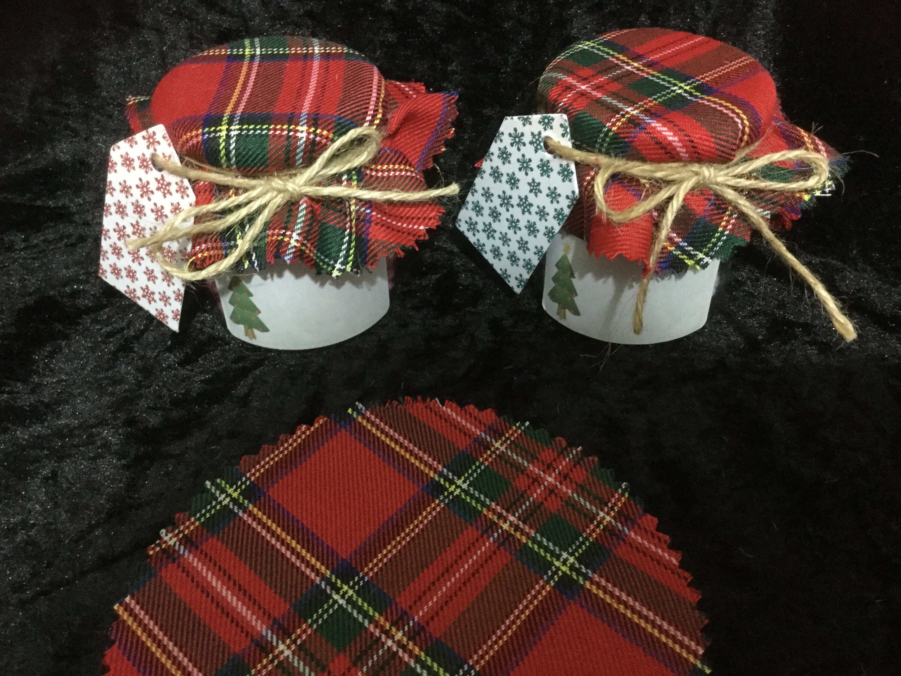 Cloth Jam Jar Tops ROYAL STEWART TARTAN Fabric Lid Tops Covers Etsy