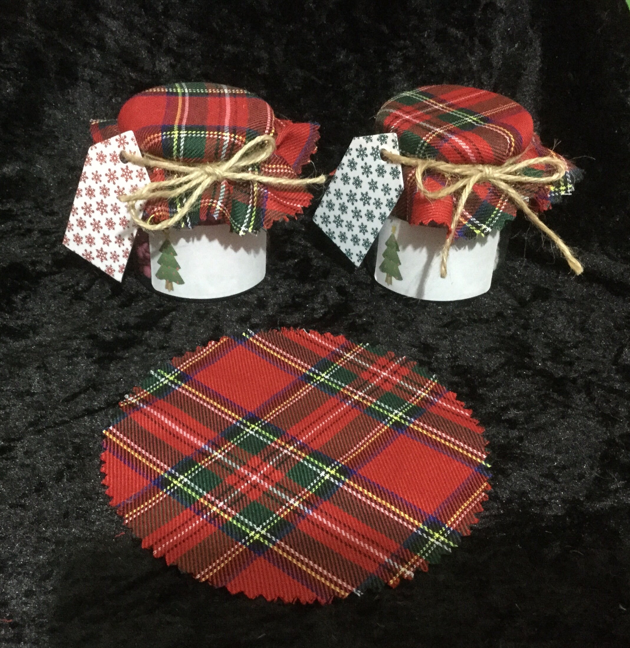 Cloth Jam Jar Tops ROYAL STEWART TARTAN Fabric Lid Tops Covers Etsy