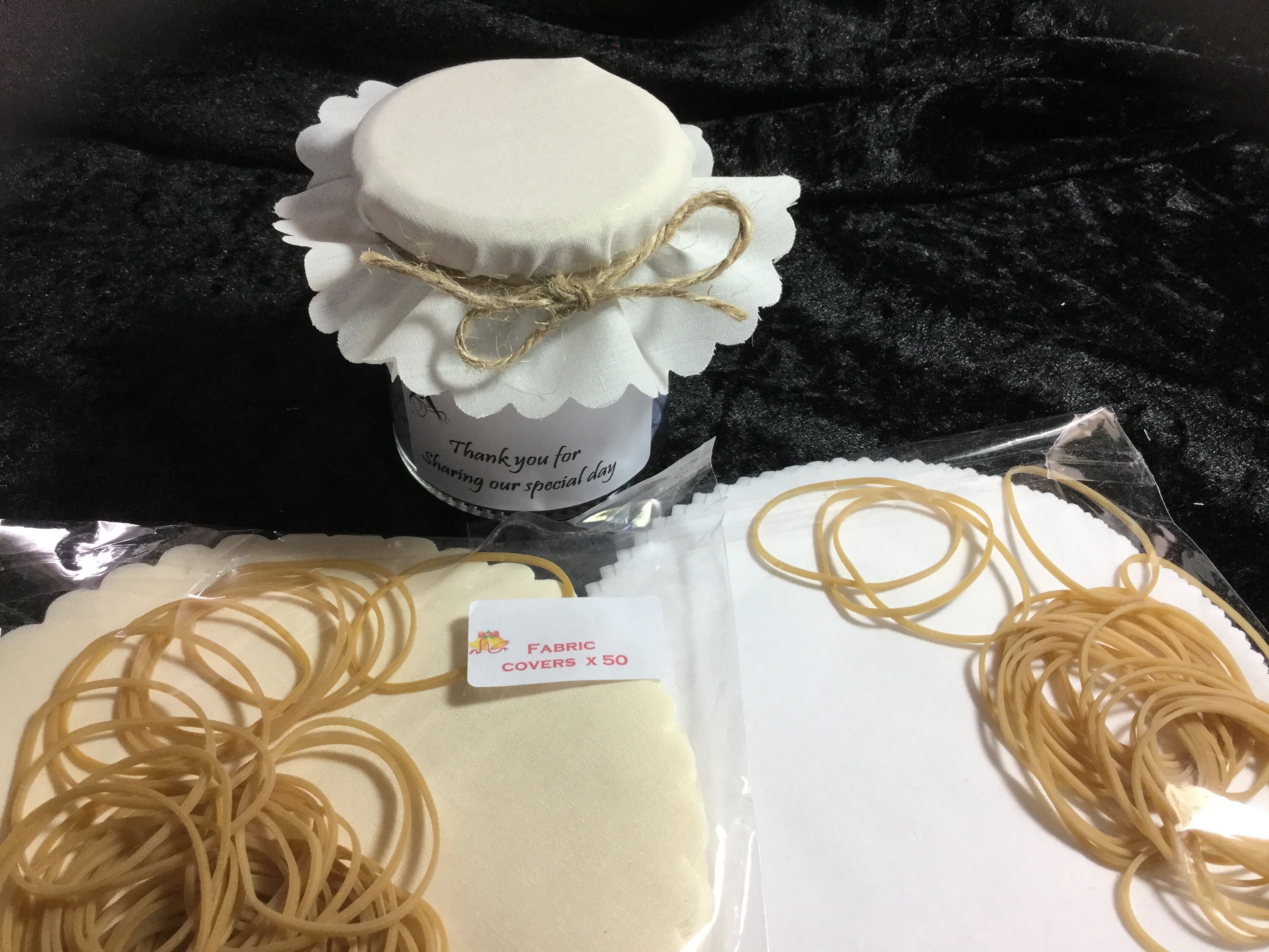 Jam Jar Fabric Lid Tops Wedding Plain White or Cream 3 Sizes Etsy UK