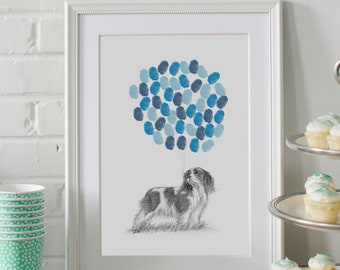 Cavalier King Charles Spaniel Print: Fingerprint Balloon Art