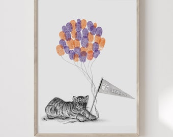 Clemson Tigers Fingerprint Guestbook Print: Nursery Art