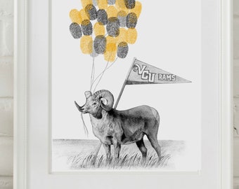 VCU Rams Fingerprint Guestbook Print: Nursery Art