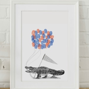 Stampa Florida Gators / Regalo per neonati Florida Gators / Regalo per neonati University of Florida / Arte per la cameretta dei bambini / Libro degli ospiti per baby shower / Stampa Gator