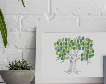 Fingerprint Tree | Thumbprint Tree | Wedding Guestbook | Nursery art | Baby shower keepsake