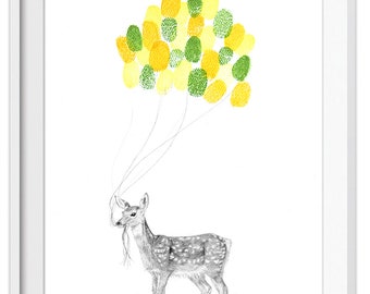 Baby Deer Fingerprint Guestbook Art: Nursery Decor (Digital Download)