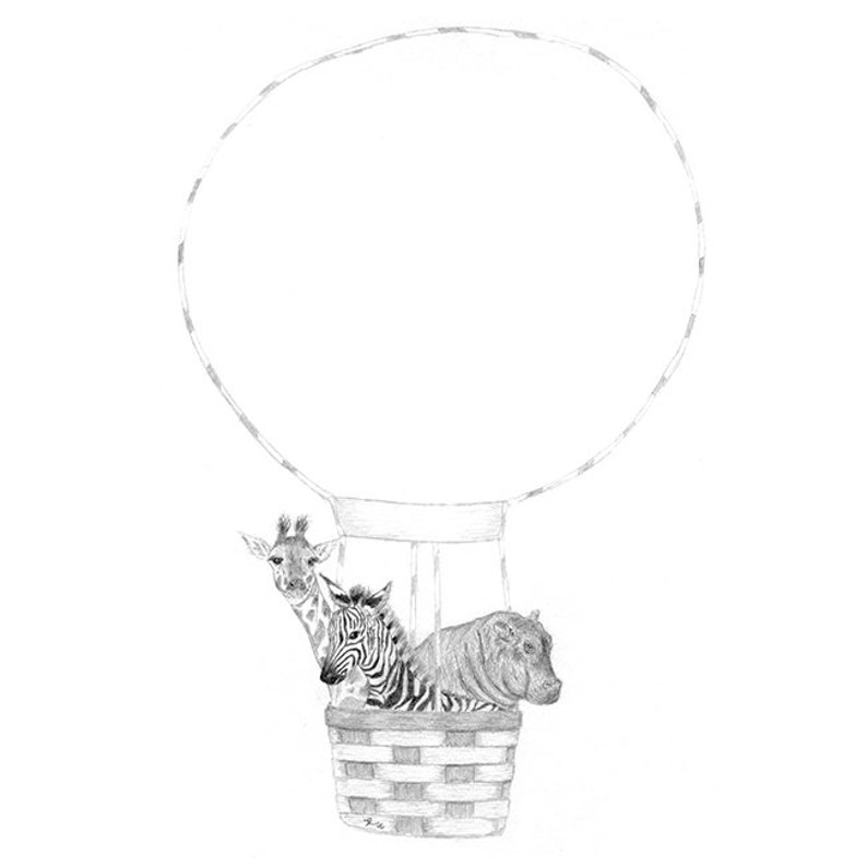 Hot Air Balloon print Fingerprint balloons Baby gift Etsy