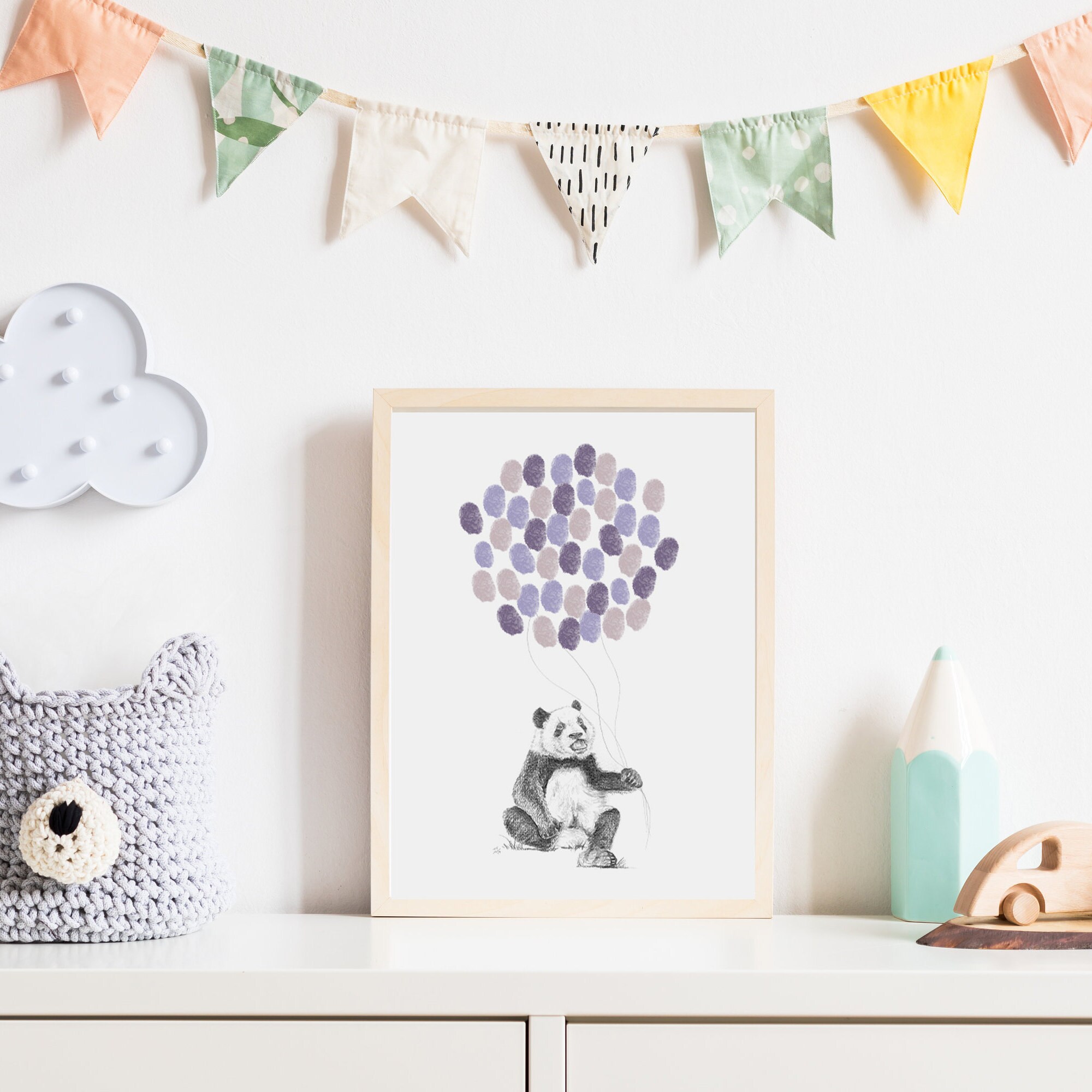 Panda Print Fingerprint Art Baby Gift Thumbprint - Etsy Panda Print Fingerprint Art Baby Gift Thumbprint - Etsy