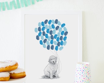 Goldendoodle Fingerprint Guestbook Print: Baby Shower Keepsake (Digital Download)