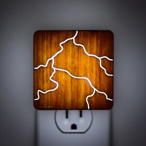 Wood Night Light lantern laser cut LED Rivers of Lightning image 2