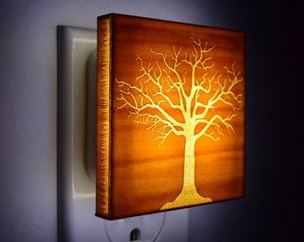 Tree Night Light, Bonsai, Rustic Decor, Tree of Life