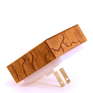 Wood Night Light lantern laser cut LED Rivers of Lightning image 10