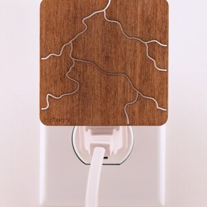 Wood Night Light lantern laser cut LED Rivers of Lightning image 5