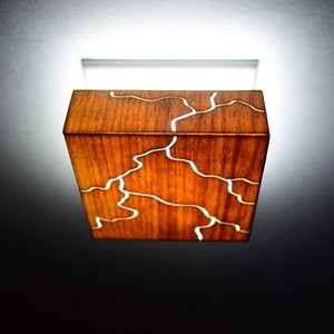 Wood Night Light lantern laser cut LED Rivers of Lightning image 3