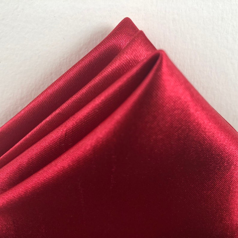 Red pre-folded hand made pocket square