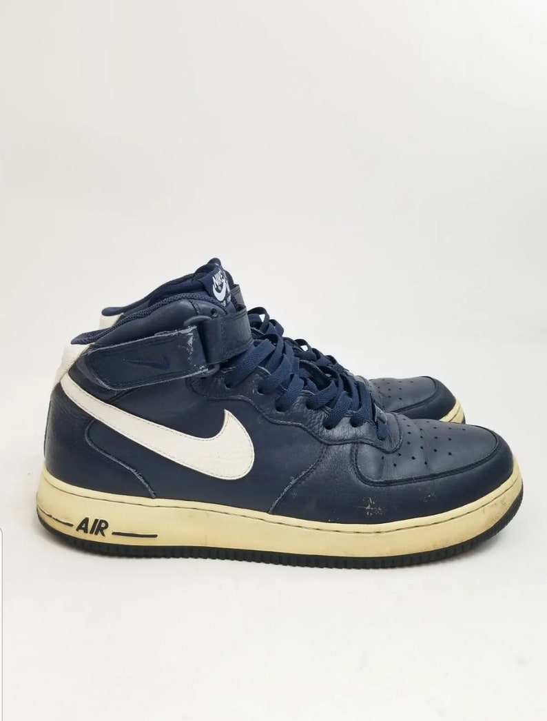 Nike Air Force 1 '07 Mid AF1 Blue Basketball Sneakers. Men's Size 13 315123-404 image 3