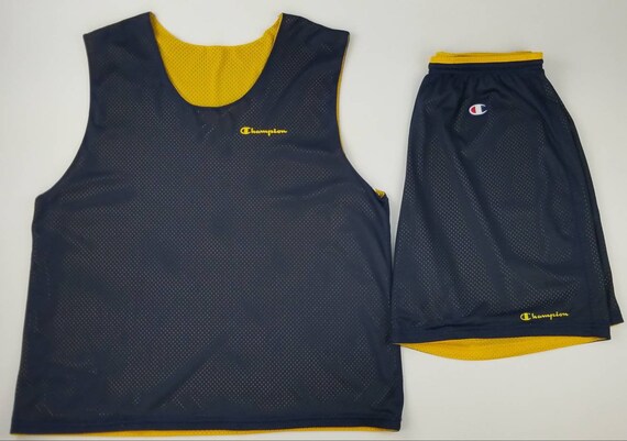 Vintage 90s Champion Script Reversible Basketball Jersey And Etsy