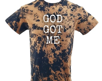 GOD GOT ME Acid Washed, Distressed Rock Tee, Band Tee, Rap Tee, Punk