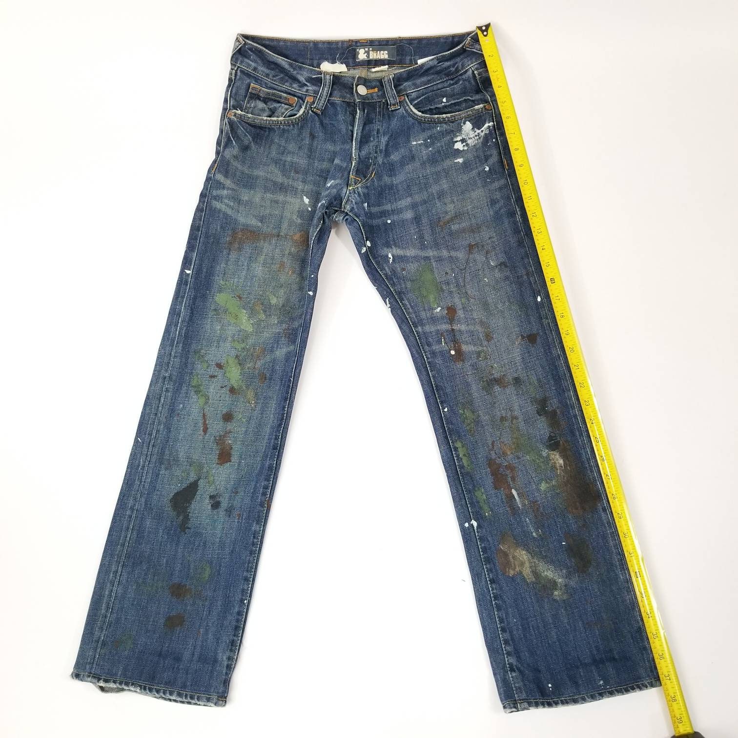 Reworked H&M Bragg Fit Acid Washed Paint Splattered - Etsy