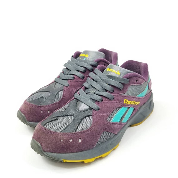 Reebok Aztrek Low Textile Trainer Sneakers purple Grey 