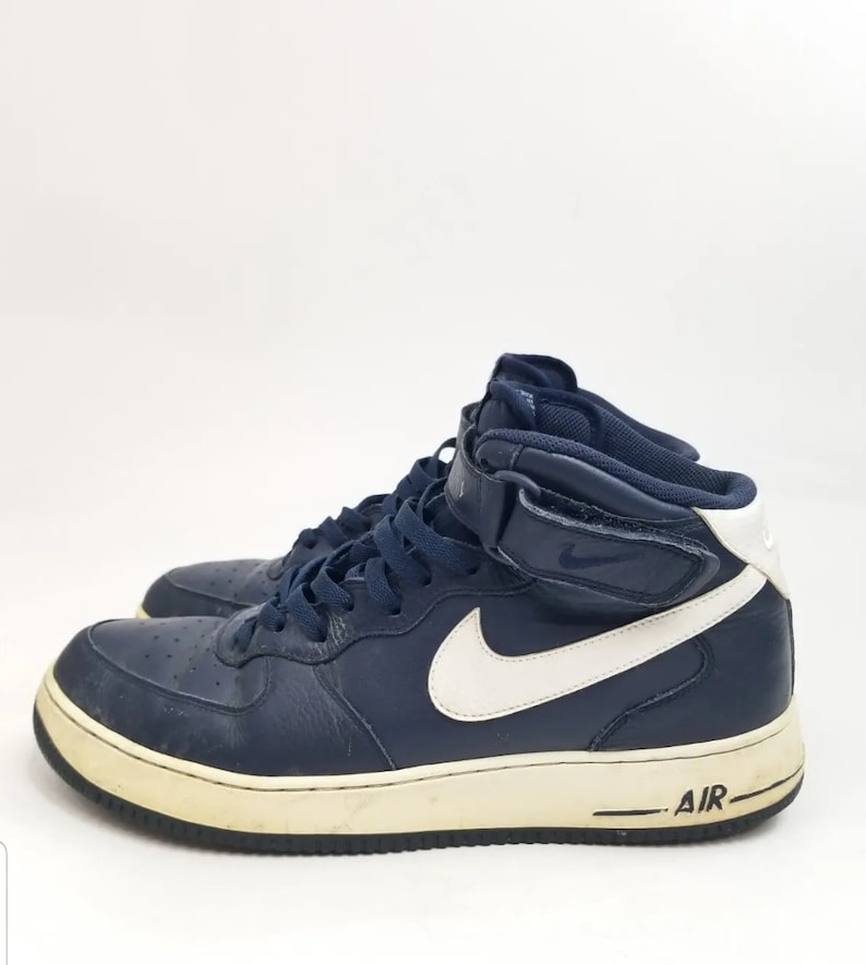 Nike Air Force 1 '07 Mid AF1 Blue Basketball Sneakers. Men's Size 13 315123-404 image 4