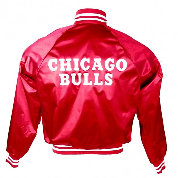 Vintage 90s Chicago Bulls NBA Red Nylon Satin Jacket. Size Small - streetwear hip hop rap tee bomber jacket varsity jacket letterman jacket