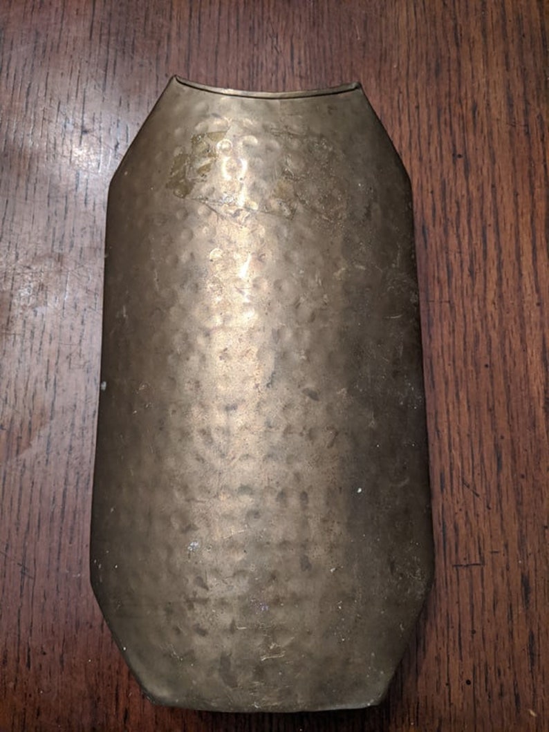 Tall Hammered Brass Vase / Hammered Brass / Hammered Vase / Etsy