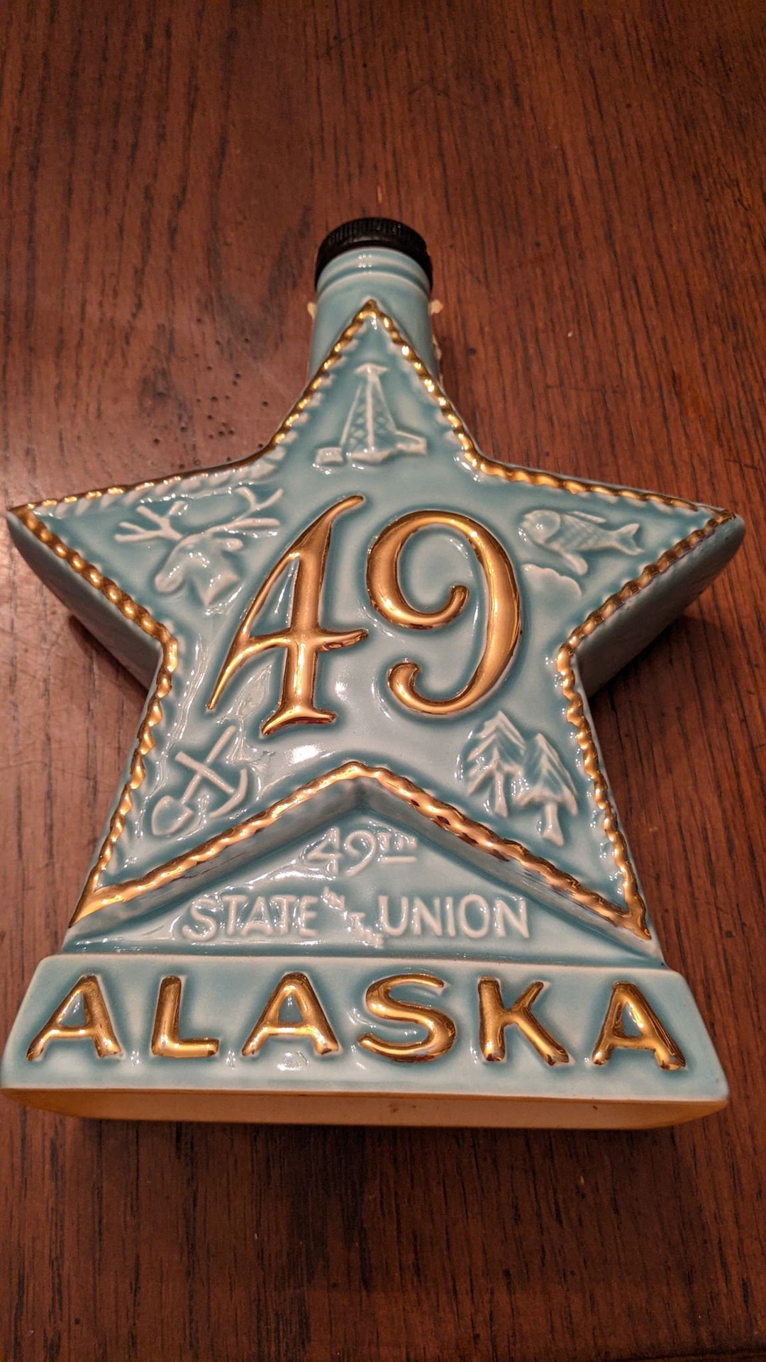 1962 Jim Beam Alaska Decanter / 49th / State of the Union / Etsy