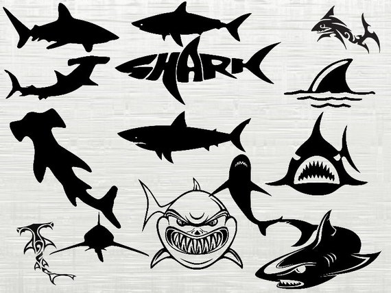 Download Shark Svg Shark Dxf Shark Svg Cutfiles For Silhouette Etsy