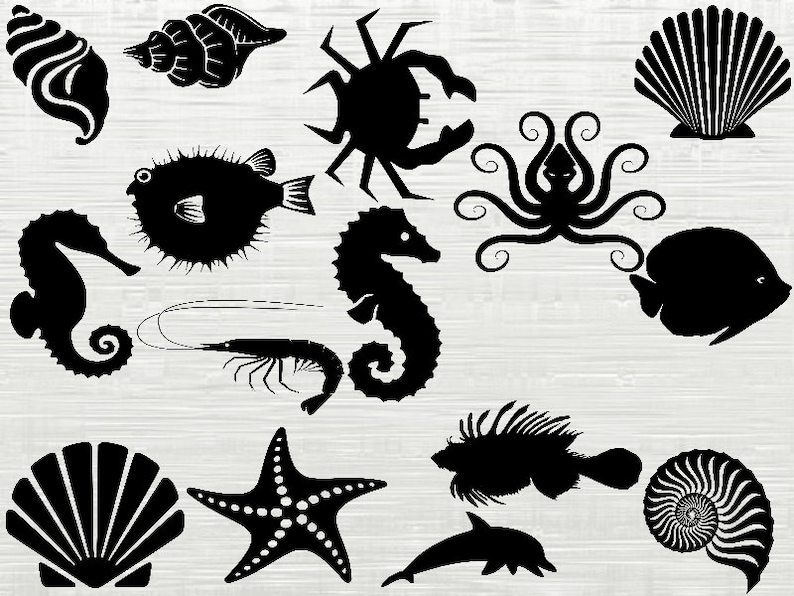 Download Ocean life svg Sea animals svg sea creatures svg dxf | Etsy
